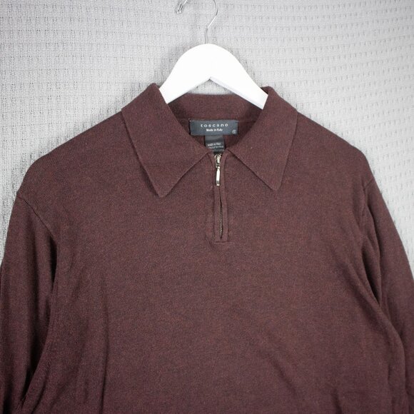 Toscano Made in Italy Burgundy Quarter Zip Sweater - Picture 7 of 8